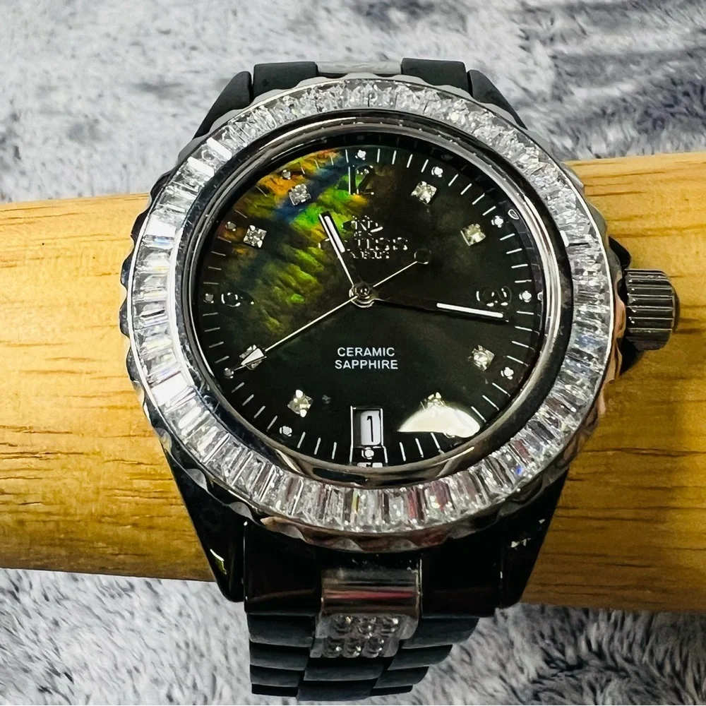 Oniss Paris Princess Swiss Collection Black Ceramic Watch Sapphire Crystal